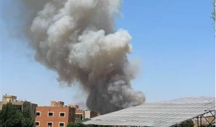 حريق كبير  في حقل قمح قرب مستشفى رياق