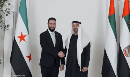 رئيس الإمارات يبحث مع نظيره السوري العلاقات الثنائية